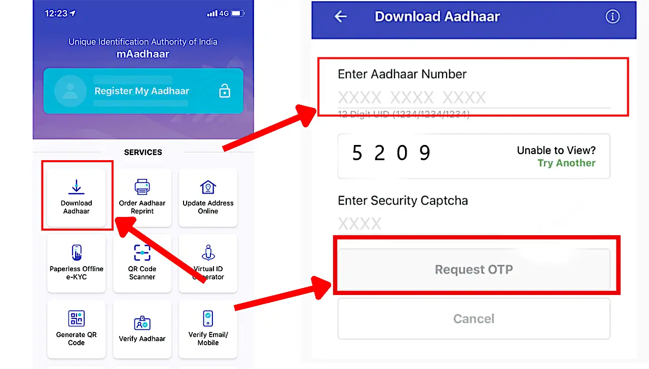 Download Aadhaar Card on mAadhaar